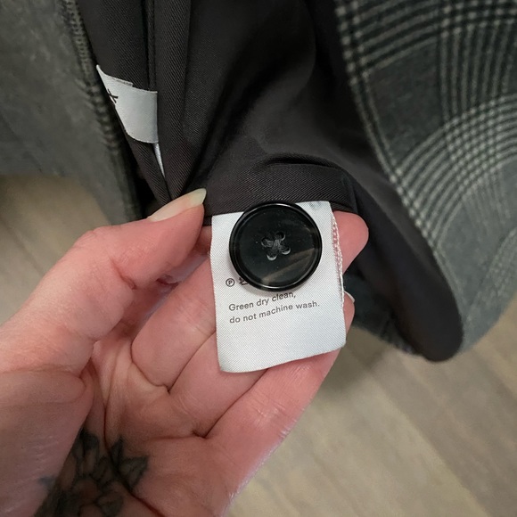 EUC Reformation Middlebury long wool winter fall coat grey plaid XS - Picture 7 of 8